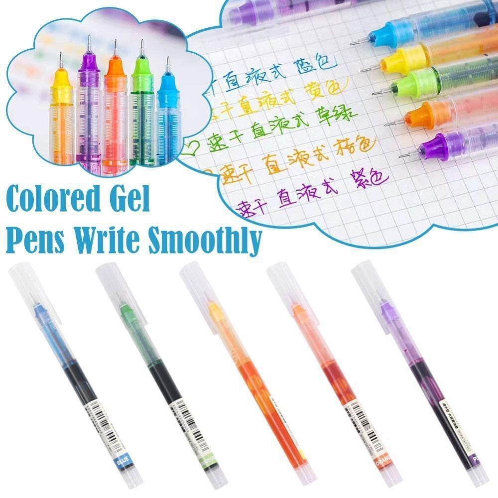 0.5mm Gel Pen 12 Color Ballpoint Pen New Straight Liquid Ball Pen