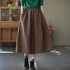Весна 2024 Ретро Приталенная Юбка Миди: Женские эластичные однотонные