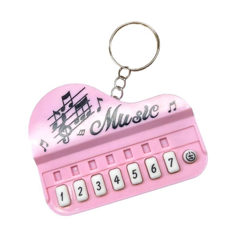 Playable Miniature Piano Keychain Toy For Children Portable Musical Instrument With LED Light Safe Plastic Design