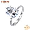 Tancise Classic 925 Sterling Silver Zircon Ring Ladies Jewelry Wedding Promise Party Gift