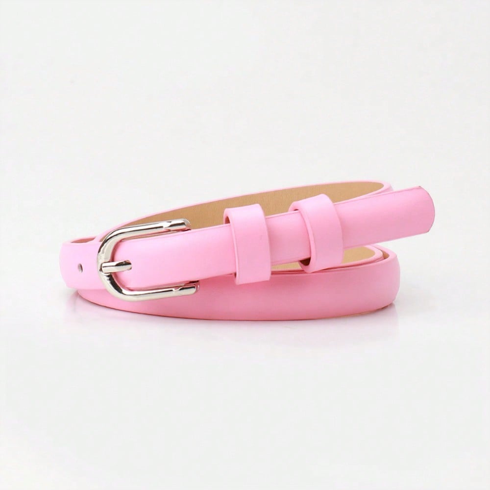 Женский Поясной Ремень Универсальный Декоративный Тонкий Ремень Ремешок для Джинсов Модный Высококачественный Простой Ремень с Пряжкой из Сплава