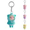Flocking Creative Cartoon Raincoat Piglet Three-dimensional Doll Jewelry Soft Plastic Pendant Keychain Bag