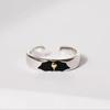 Minimalist Luxury Couple Ring Set Adjustable Open Design Geometric Shape Plated Unisex Romantic Gift