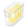 Plastic Food Storage Canister Bin Stackable Clear Container Fridge Freezer Pantry Storage Durable One Touch Lid 4x10x6 Inches