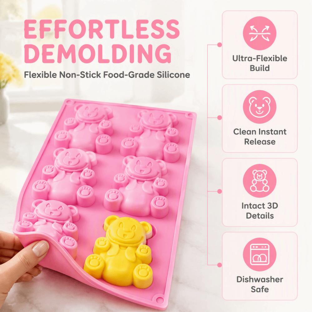 Flexible Silicone Chocolate Candy Mold 3D Design Ice Cube Mold Reusable Soap Mold Home Kitchen