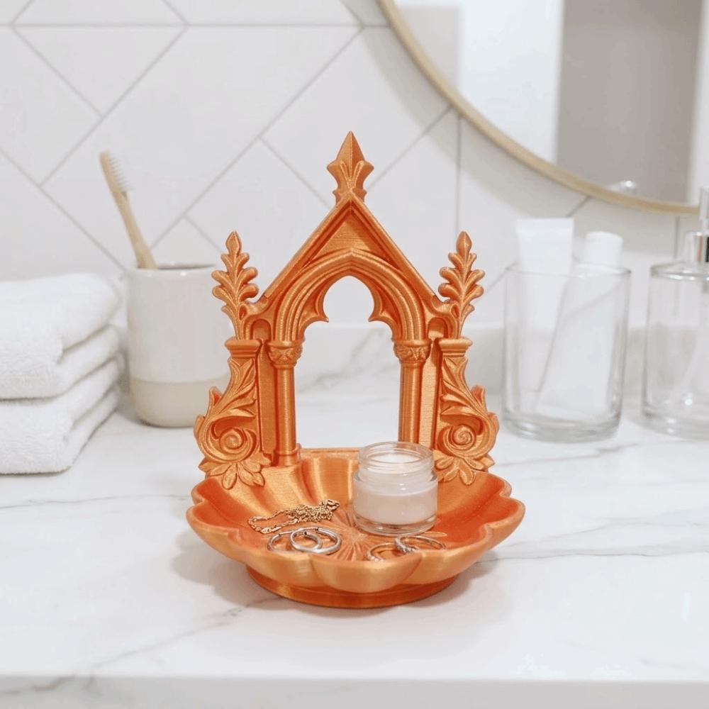 Gothic Style Jewelry Storage Box Elegant Home Decorative Ornament Jewelry Organizer Tray Bedroom