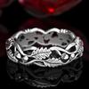 Luxury New Thorny Fashion Ring Alloy Creative Retro Style Literary Forest Ring Tide