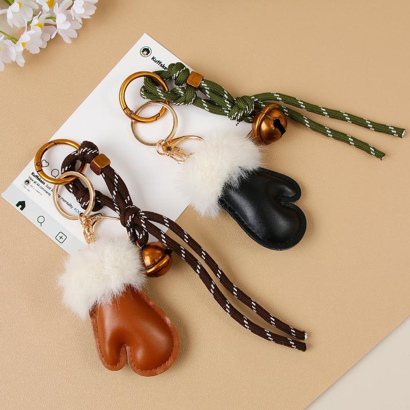 1pc Trendy Plush Bell Braided Rope for Women with Cute Charm, Decorative Accessory for Keys, Bags & Backpacks Gift Bag Charm
