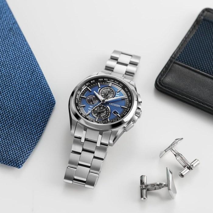 [Citizen] ATTESA AT8040-57L Eco-Drive Радиоуправляемые часы Серебристый/Синий
