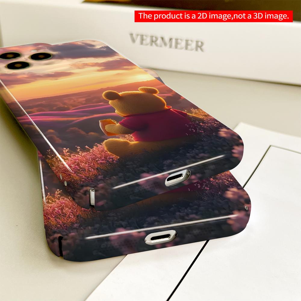 2DFlat Winnie the Pooh Sunset Meadow Scene All inclusive film hard phone case, compatible with iPhone 18 Pro Max 17 16 15 14 13 12 11