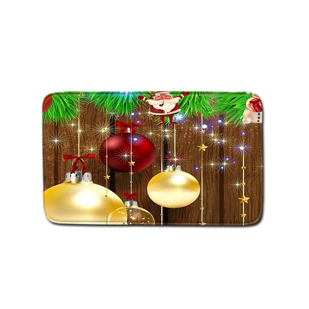 Christmas Shower Curtain Floor Mat Combination Four-Piece Set Bathroom Toilet Carpet Shower Room Mat Foot Mat