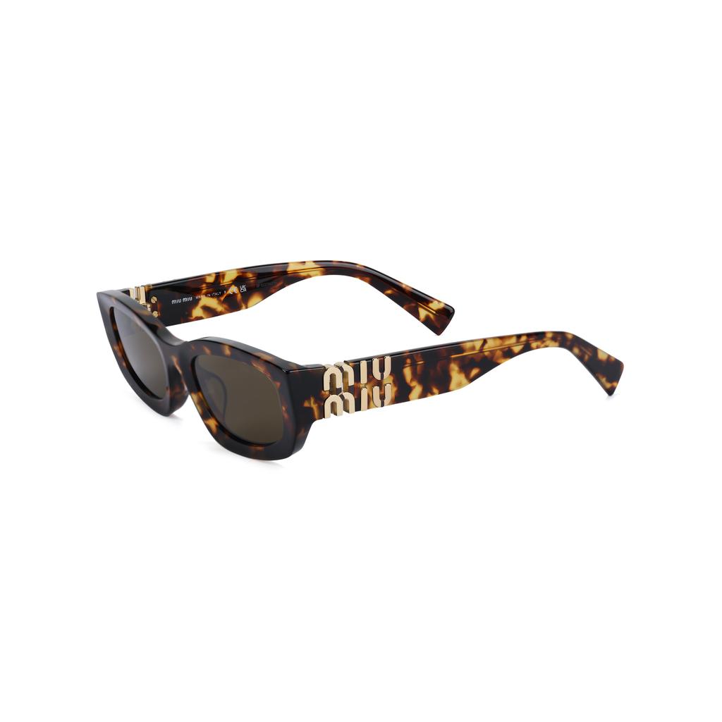 Miu Miu 26 Early Spring Collection Unique Design Rectangular Sunglasses Women sunglasses Tortoiseshell SMUB04_E14L_FE09Z_C_053