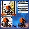 Hot-selling Halloween Cemetery Pumpkin Static Window Sticker No Glue Removable Ghost Festival Glass Sticker Holiday Atmosphere Pack