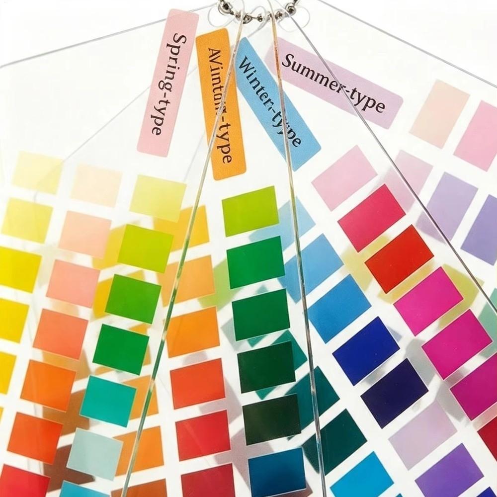 with Ball Chain Color Analysis Palette Cards Acrylic Color Selection Cards Beauty Makeup