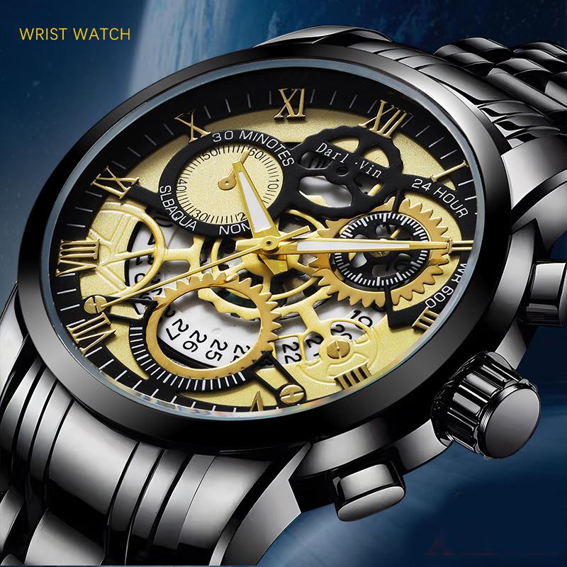 UTHAI BK140 Модные мужские часы водонепроницаемые календарь ночная подсветка стальной браслет мужские часы спортивные часы подарок часы для мужчины