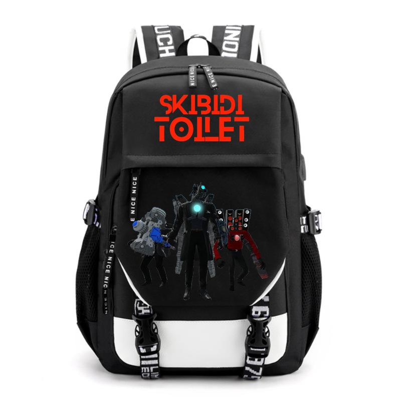 Тренд Skibidi Toilet Простой Пара Ученик Средней Школы Студент Колледжа Школьная Сумка Модная Большая Вместимость Плечи