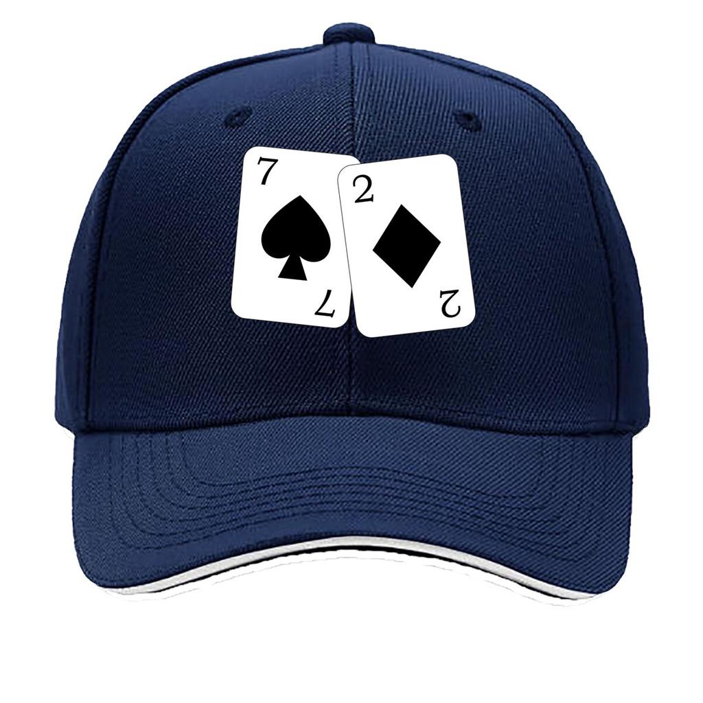 Classic Spade 7 Diamond 2 Card pattern Sandwich Baseball Cap For WoUnisexs Unisex FeUnisex Beach Dad Hat