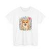 Corgi Pet Shirt Dog Blossoms Gift Women Line Art Tee Puppy T-Shirt Dog Fan