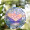 Rotating Heart-Shaped Wind Chime – Elegant Metal Garden Decor with 360° Hook, No Electricity Needed,