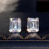 Simple Square Cubic Zirconia Stud Earrings for Women High Quality Daily Wear Fancy Accessories Fashion Jewelry Wholesale