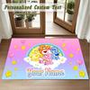 Crystal Velvet Square Rug Custom NameCare Bears Pattern Non Slip Home Floor Decor Rug