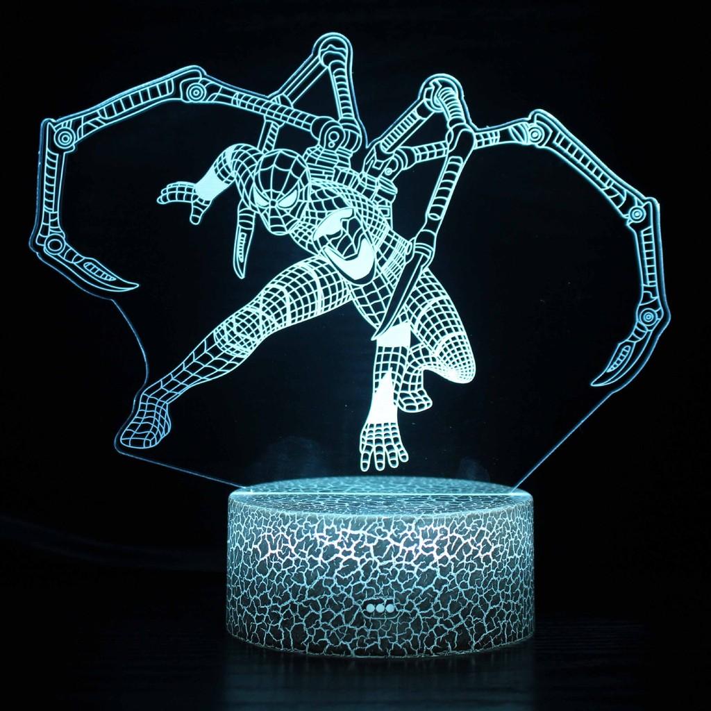 Spider-man 3d Led Night Light Modern Home Bedroom Decoration With Remote Control