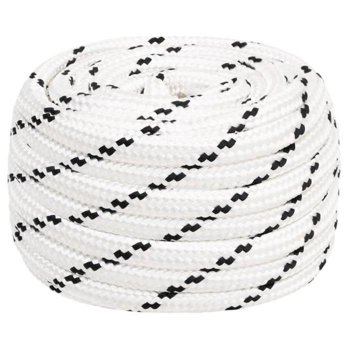 152783 vidaXL Braided Boat Rope White 16 Mmx25 M Polyester