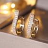 Gold Color Hoop Earrings for Women Shiny Micro White Zircon CZ Earrings Luxury Fashion Jewelry