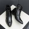 Модный бренд высокого класса Мужские ботинки челси Заостренные Уличные Высокие Рабочие ботинки Износостойкая подошва Мужские деловые ботильоны