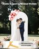 Arch Backdrop Stand, 2.2 x 1.2 m, Stable Structure, Easy Assembly, 1 Piece Gold Metal Arch Backdrop Stand with Cover for Wedding, Birthday Party,