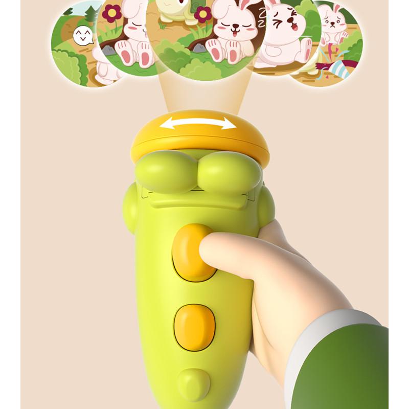 Проектор-игрушка для сна ребенка с фонариком и слайдами историй для детей