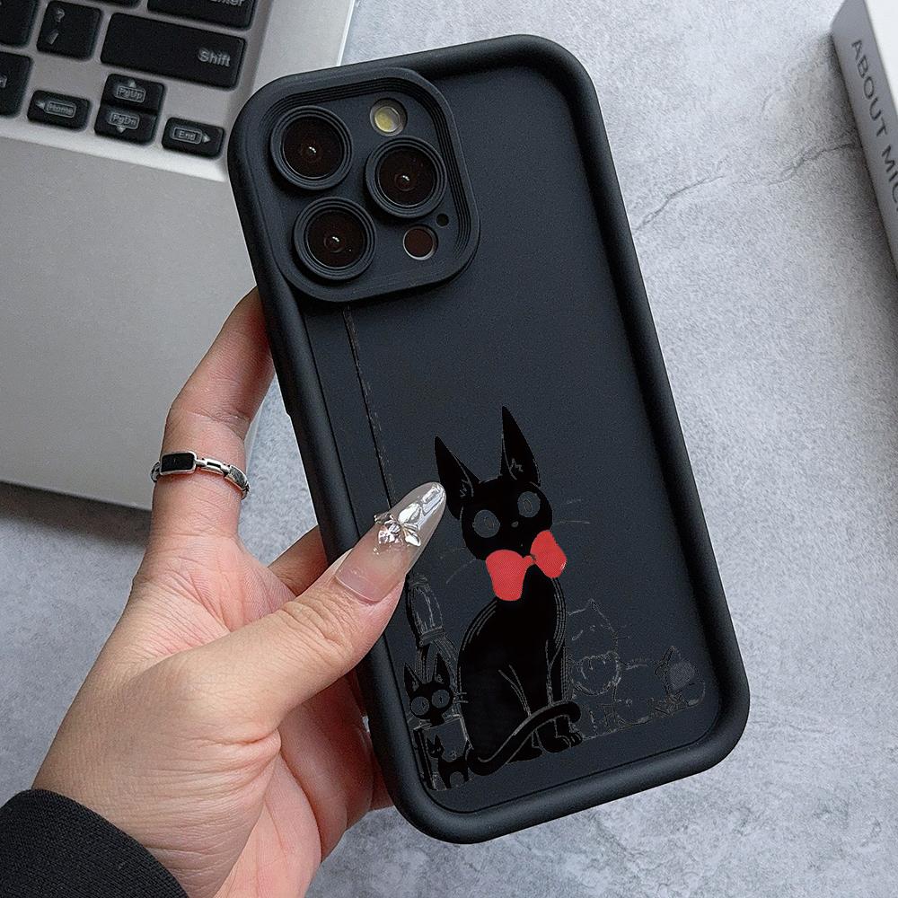 Чехол для телефона с изображением аниме-девочки и кошки Кики для Apple iPhone 17 Air 16 16e 15 14 Plus 13 12 11 iPhone17 Pro Max X Xs XR 8 Мягкий чехол