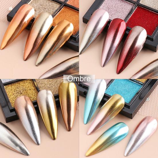 Yousheng Nail Art Powder Glitter Долговечный цветной хромированный зеркальный пигмент для ногтей Украшения DIY Пудра для макияжа