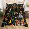Lovely Squirrel Duvet Cover Cartoon Animal Starry Sky Moon Universe Blue Cloud Bedding Set Watercolor Painted Art Quilt Cover