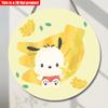 Sanrio 2D Flat 20*20cm1pc Adorable Pacha Dog Banana Patterns Art Decorative Plate, Charming Pacha Dog Theme, Round Wooden Ornament Gift To Friend