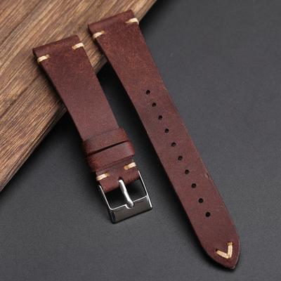 Ремешок для часов ручной работы из воловьей кожи первого слоя 18, 19, 20, 21, 22 мм, зеленый, коричневый, синий, без сэндвича, мужской винтажный браслет, мягкий