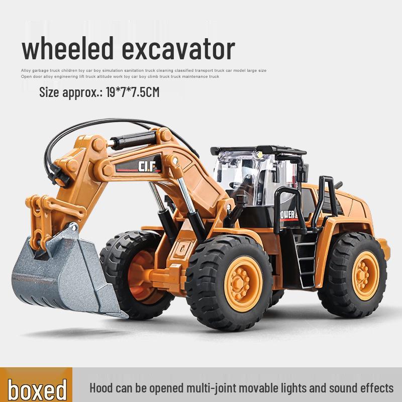 Набор строительной техники Car Cube из сплава: Игрушка Погрузчик, Экскаватор, Кран, Бетоносмеситель и Дорожный каток