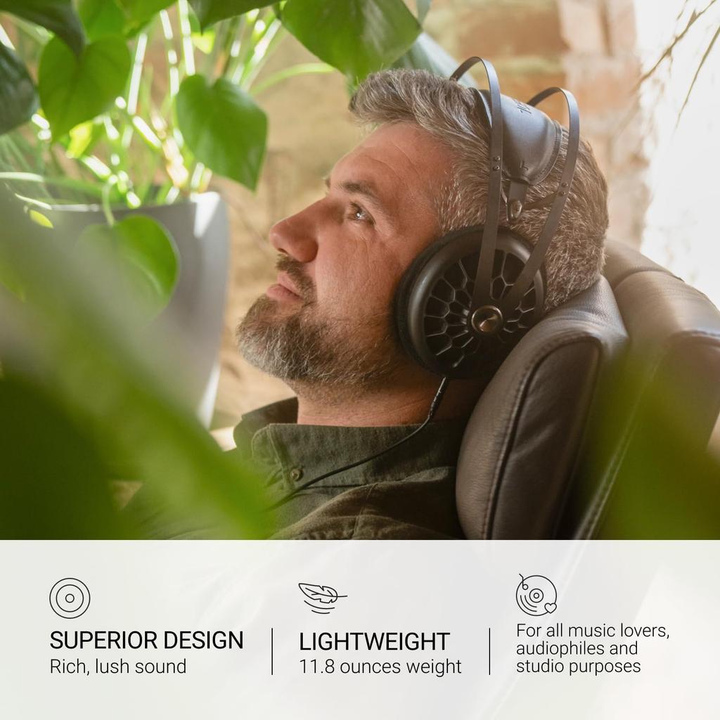 MEZE AUDIO 105 AER Проводные легкие аудиофильские наушники открытого типа с динамическим драйвером 50 мм, низким сопротивлением 42 Ом, кабелем и сумкой для переноски в комплекте