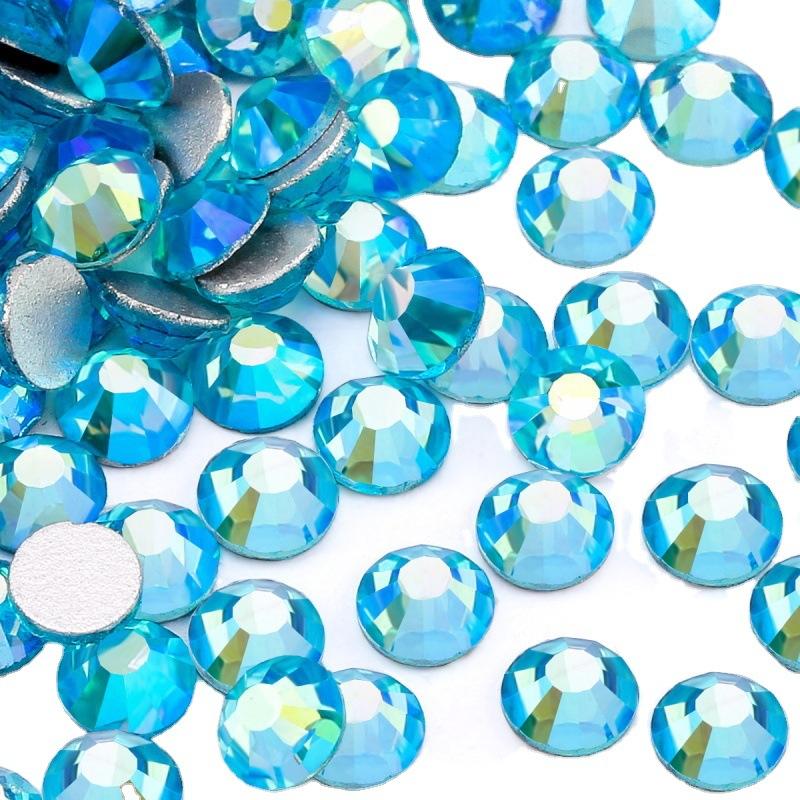 Pujiang Crystal Rhinestone Glass Flat Bottom Diamond Clothing Accessories Round Nail Drill Diy Stud Earrings Bag Sticker Drill