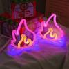 LED Neon Sign Lightning Shaped Wall Night Light USB Battery Operated For Home Bedroom Party Wedding Decor Table Lamp