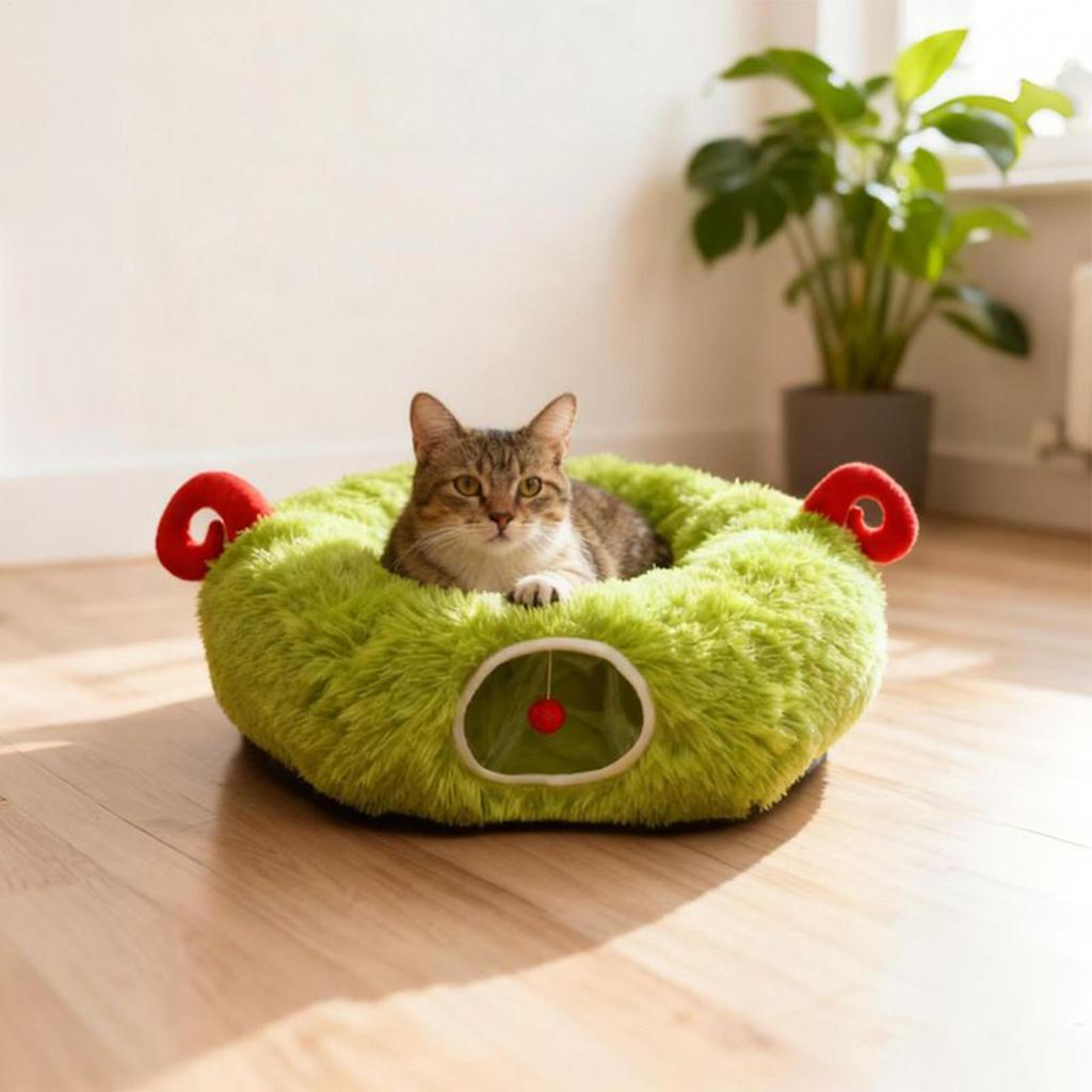 Cat Tunnel Bed Soft Washable With Ball Warm Cat Donut Bed Play Tunnel For Kitten Puppy Small Dog Bunny Pet Ferret Chinchilla