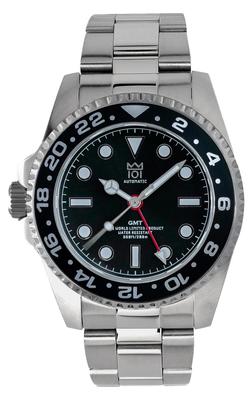 НОВАЯ модель АВТОМАТИЧЕСКИЕ ЧАСЫ Hyakuichi GMT Механические часы GMT Японский механизм Вращающийся безель Водонепроницаемость 20 АТМ Часы мирового времени Левая стрелка Левая заводная головка