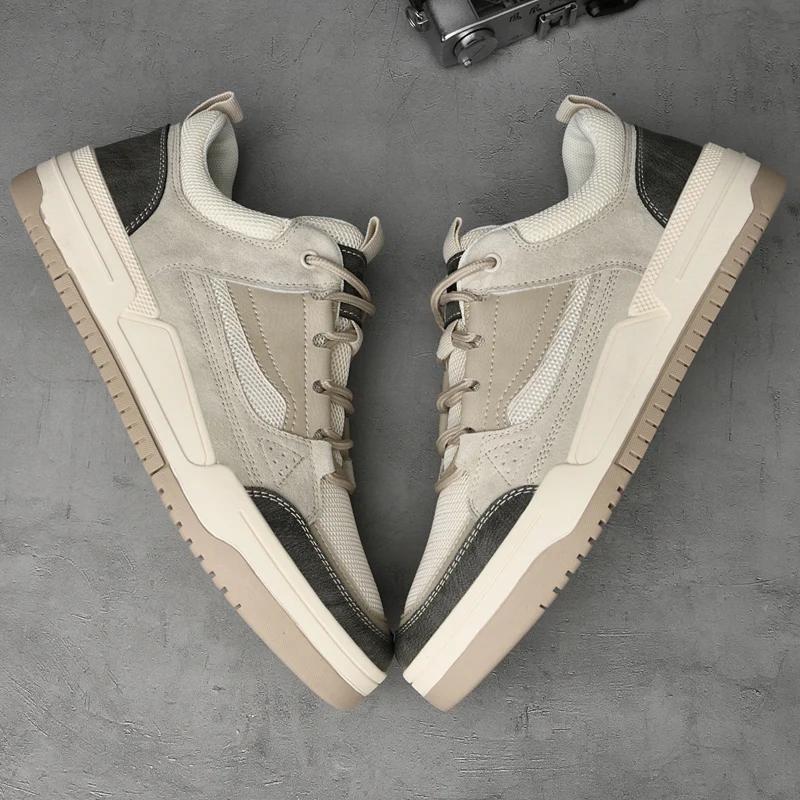 Кроссовки из натуральной кожи для бега, мужские кроссовки, повседневная обувь для отдыха, мужская обувь для треккинга, универсальная обувь для скейтбординга