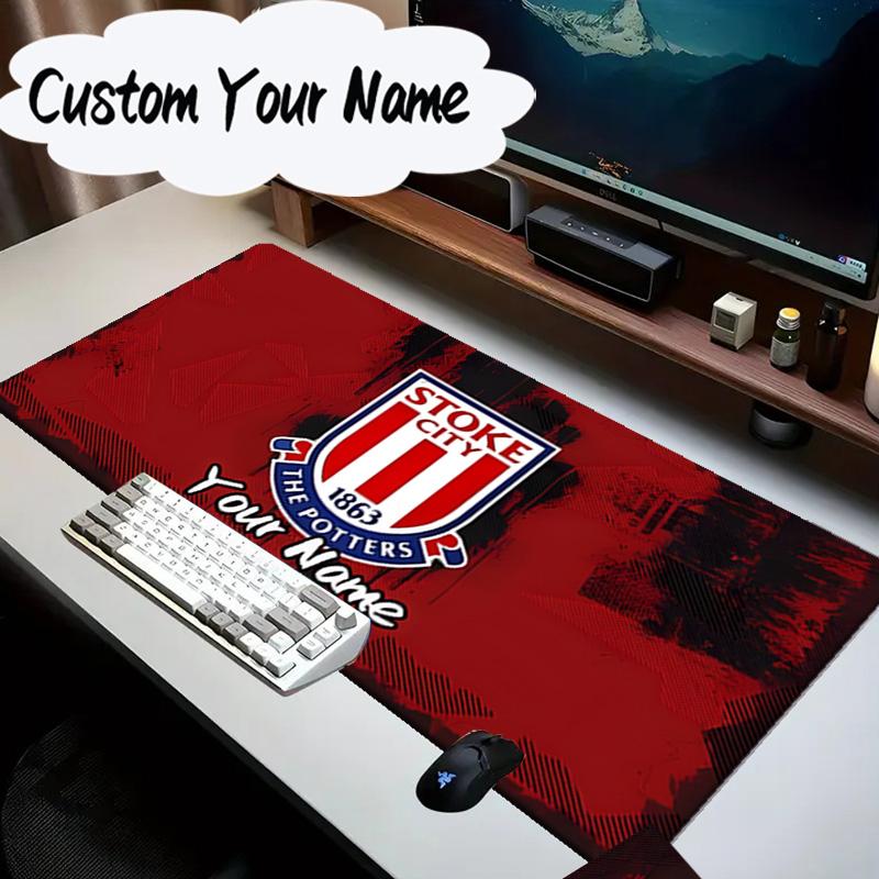 Custom Name Mouse pad Stoke City Football Club Mouse Pad Desk Mat, Non-Slip Rubber Backer Pad For Computer Notebook Gaming Mouse Pad Birthday Gift