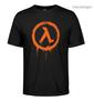 Men's Crew Neck Half-Life Graphic Print T-Shirt Street Casual Style Men's and Women's Top