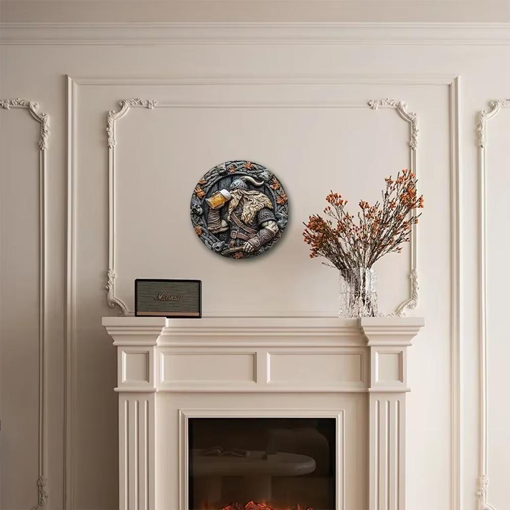 Алюминиевая табличка «Викинг-воин», прочный 2D-эффект, металлическая настенная живопись для дома, сада, спальни, гаража, декора, идеальный подарок для поклонников викингов