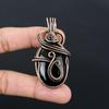 Amazing Black Onyx Gemstone Handmade Jewelry Pure Copper Wire Wrapped Pendant