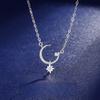 Star and Moon Necklace Female Niche Exquisite Temperament Versatile Ins Cold Wind Pendant Necklace Collarbone Chain Female
