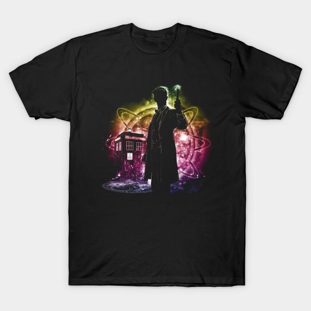 Men Black Print T-shirt Gallifreyan Hero No-Cut Transfer Paper Print Cotton Tshirt