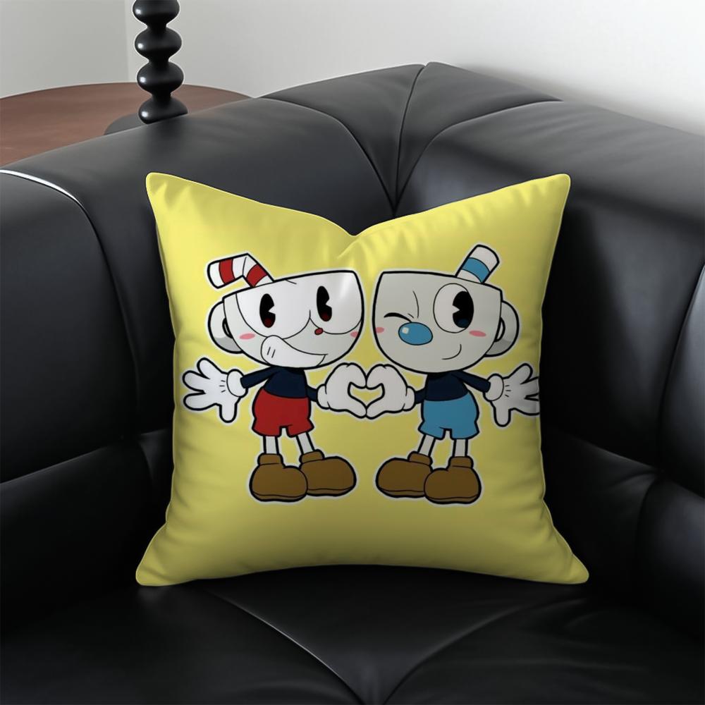 Классическая Милая Игровая Наволочка C-Cuphead Наволочка Защита от Пылевых Клещей Невидимая Молния Шелковистый Плюшевый Подушка